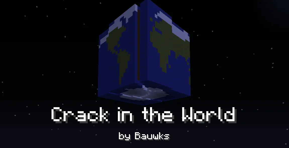 A map poster showing a cube version of Earth beginning to crack with the map name edited onto it
