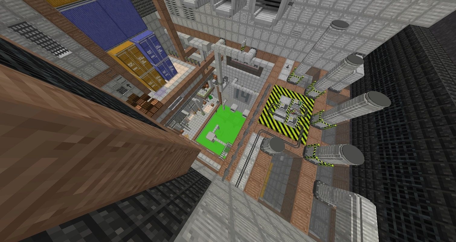 A screenshot from the map showing the toxic water rising through the factory