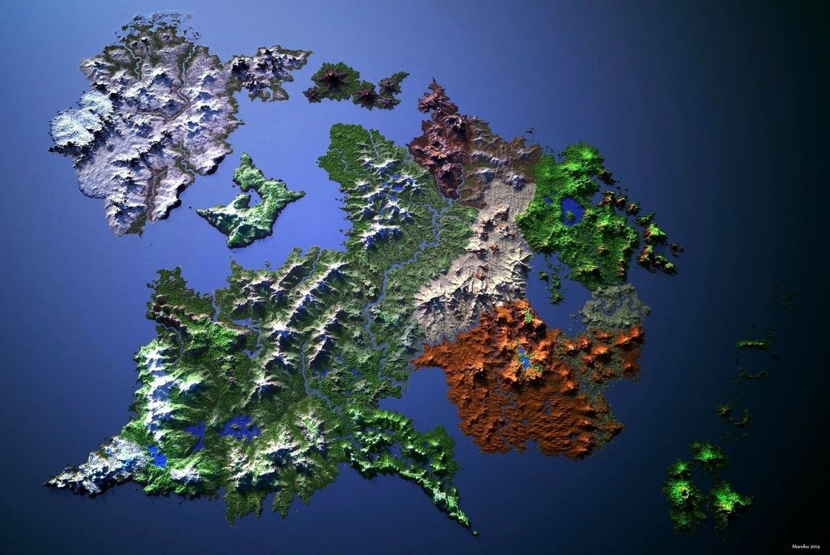 A render showing the full map from above