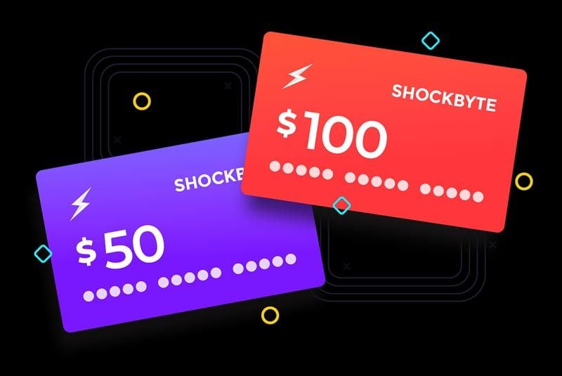 Shockbyte Minecraft game server gift cards.