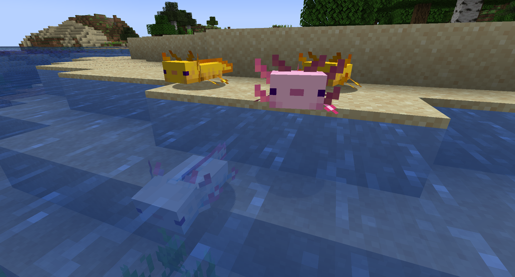 Colorful Axolotl Minecraft 1.17 Caves Update