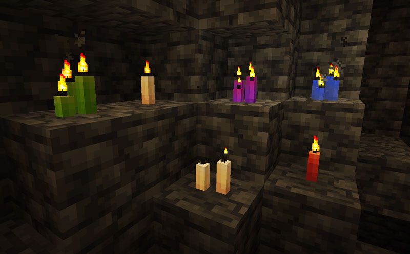 Candles in a cave.