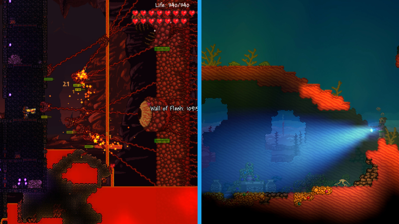 Terraria Wall of Flesh or Starbound Private Server Exploration