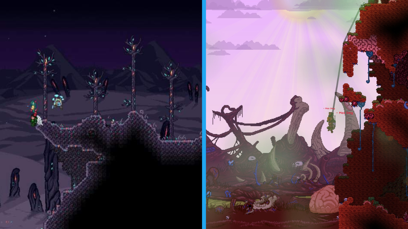 Terraria Calamity Mod and Frackin' Universe Starbound modded server