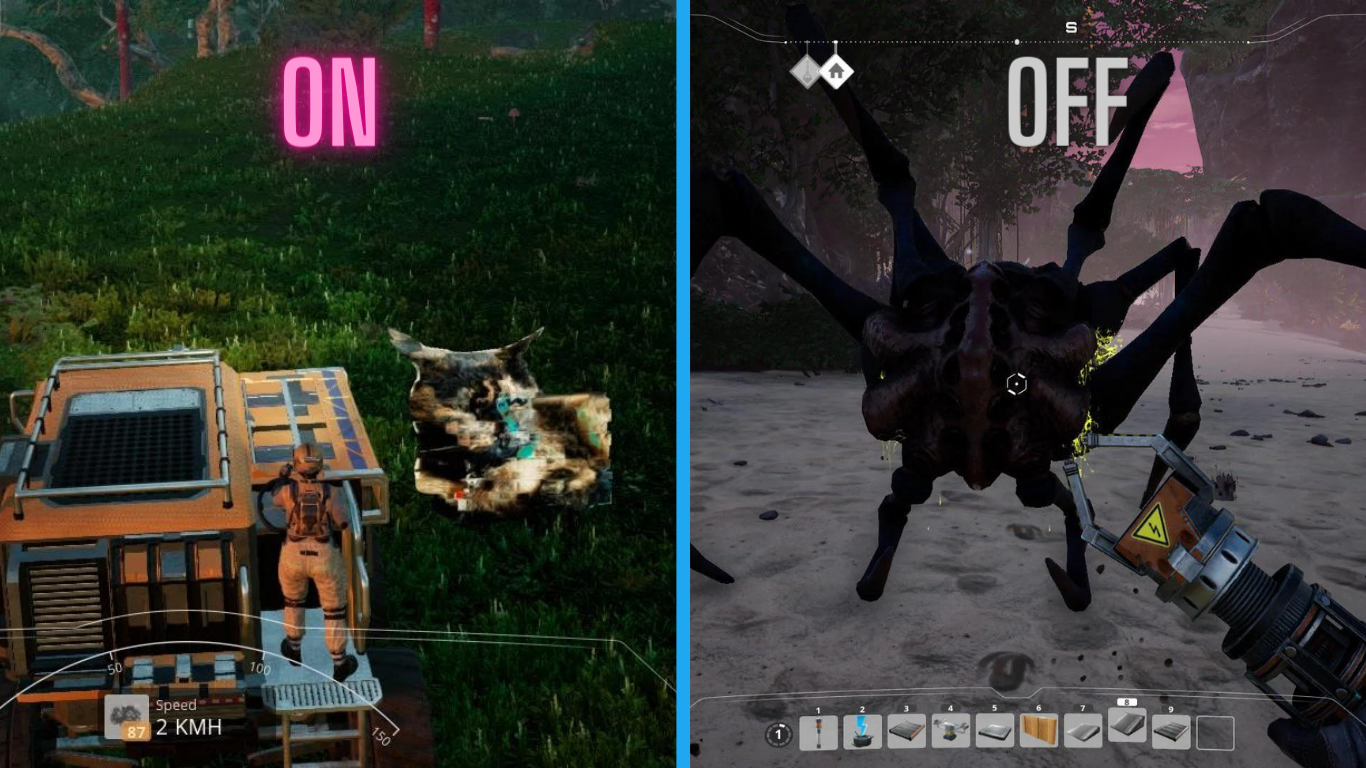 Satisfactory Arachnophobia Mode Comparison