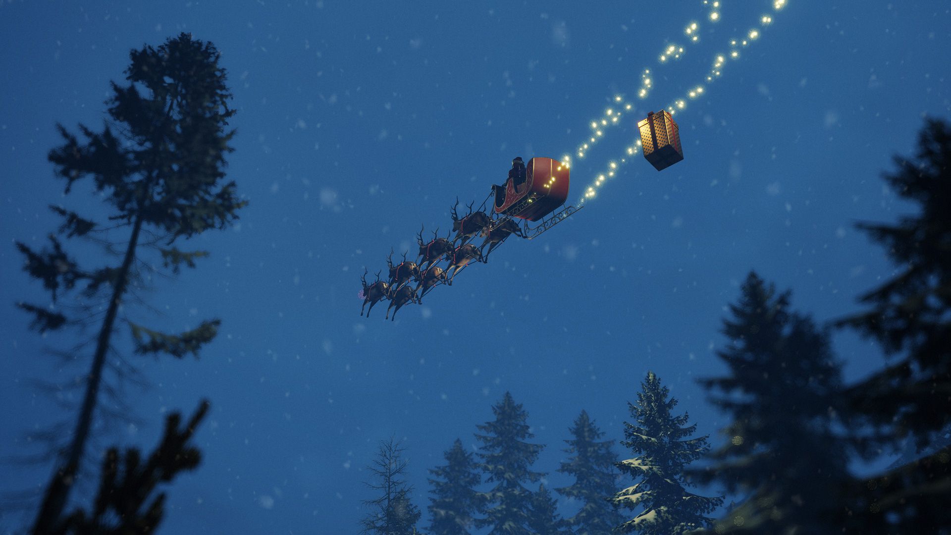 Rust Christmas Santa Dropping Gifts