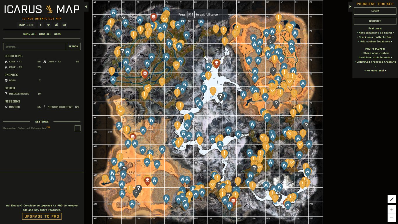 Icarus Interactive Map