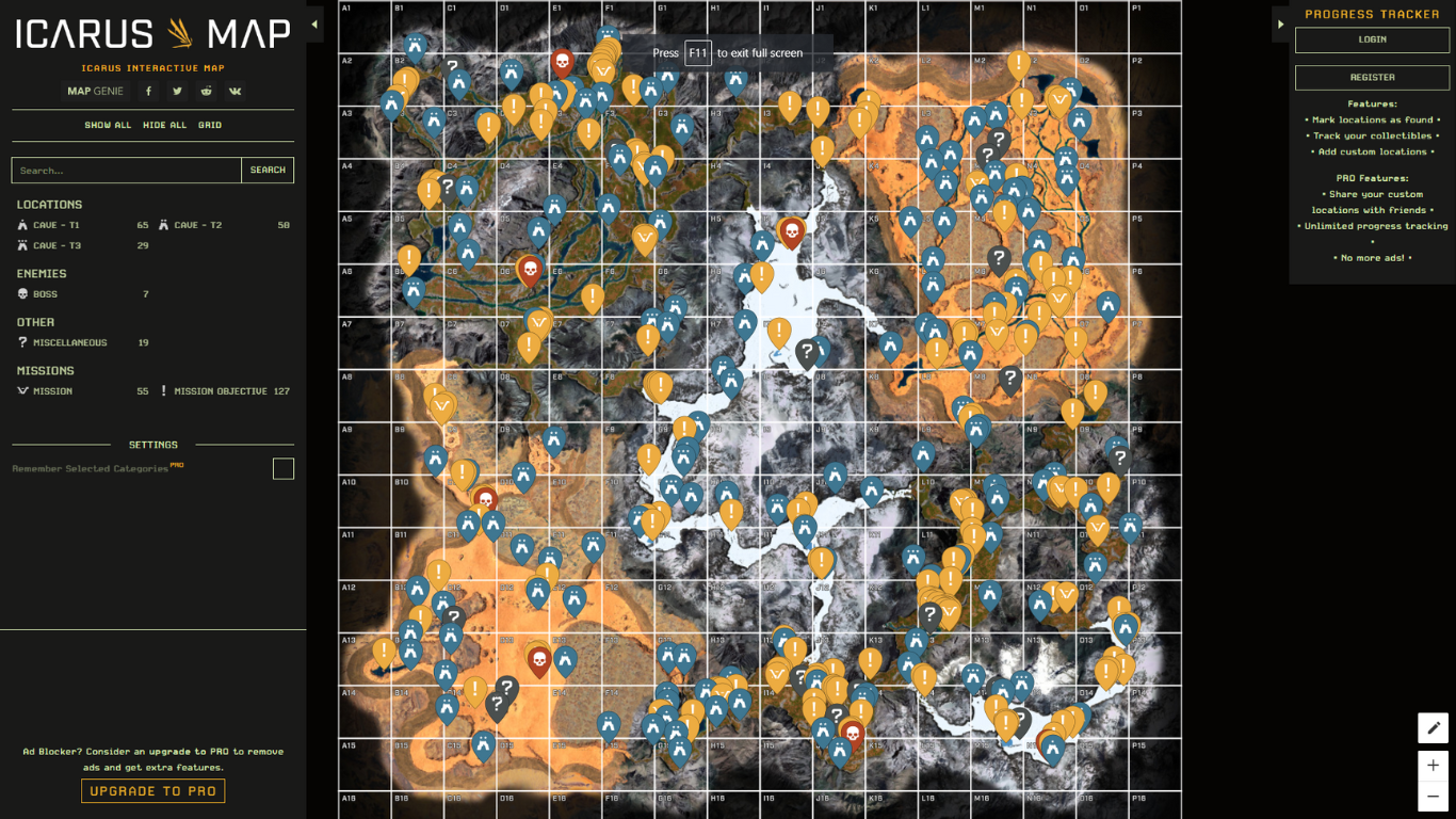 Icarus Interactive Map 