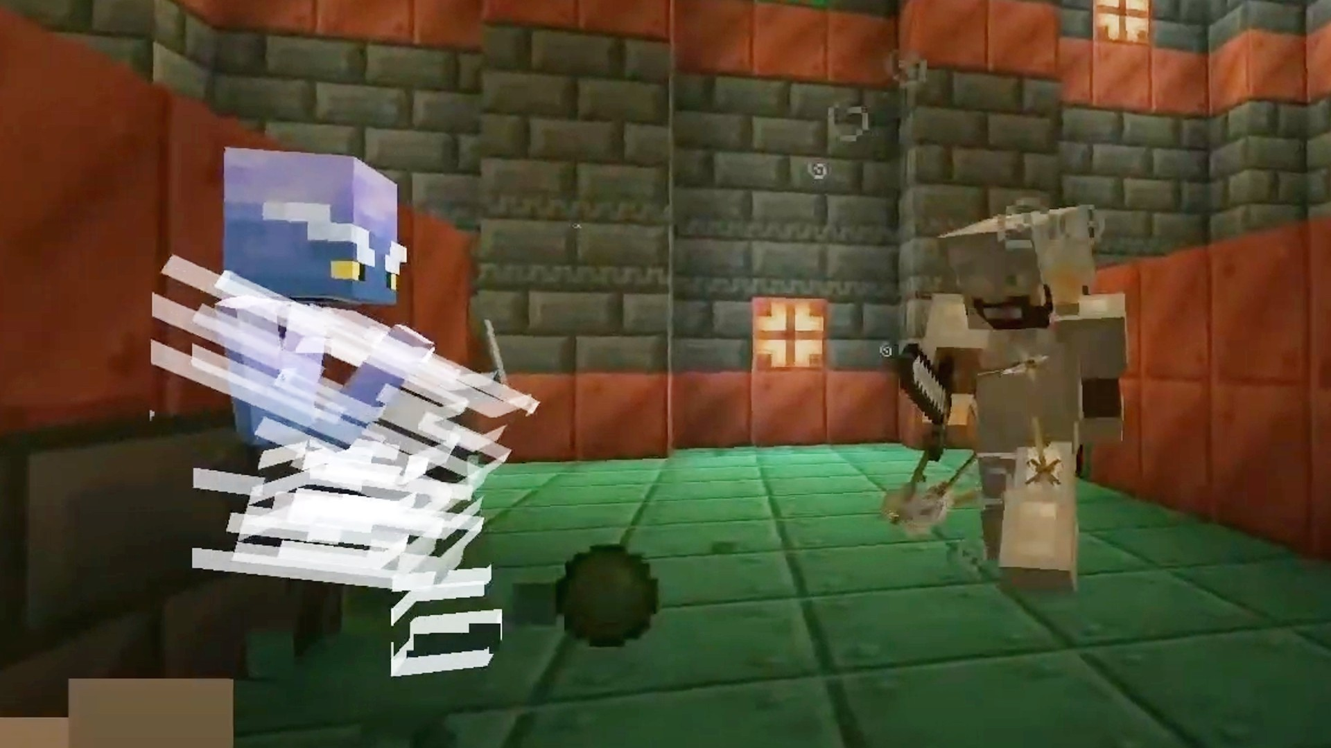 player fighting with breeze in minecraft