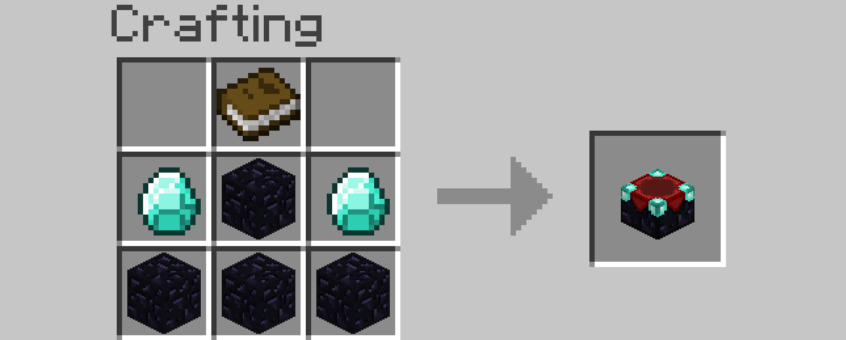 Crafting recipe for an enchantment table