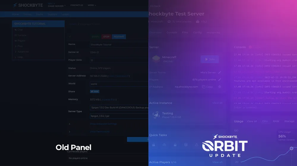 The Shockbyte Control Panel - Shockbyte
